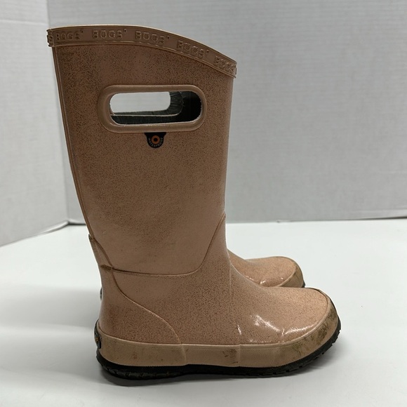 Bogs Rain Boots Pull On Waterproof Boot Pink Sparkle Glitter Kids Youth Size 13 - Picture 3 of 8